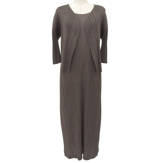 Excellent PLEATS PLEASE ensemble One-piece dress and cardigan set