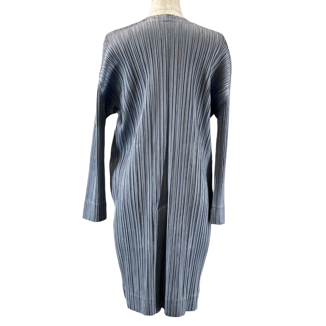 Great PLEATS PLEASE cardigan long gray polyester Women 3 PP91-JA513