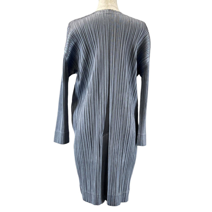 Great PLEATS PLEASE cardigan long gray polyester Women 3 PP91-JA513