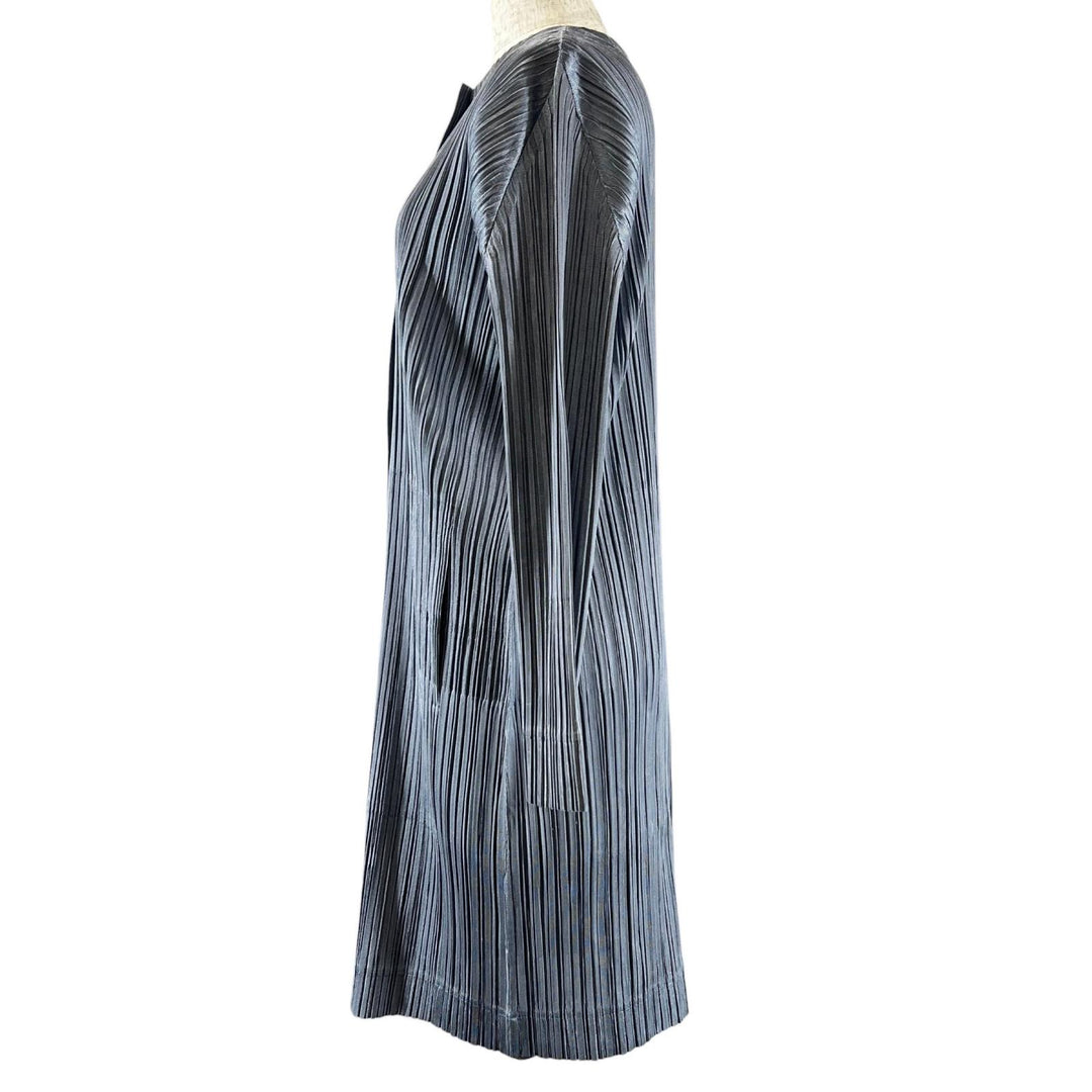 Great PLEATS PLEASE cardigan long gray polyester Women 3 PP91-JA513