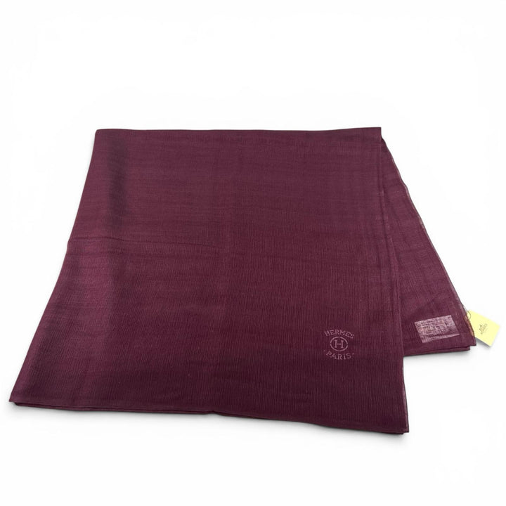 Excellent HERMES scarf H Logo Large Stole purple cashmere Women 269998S
