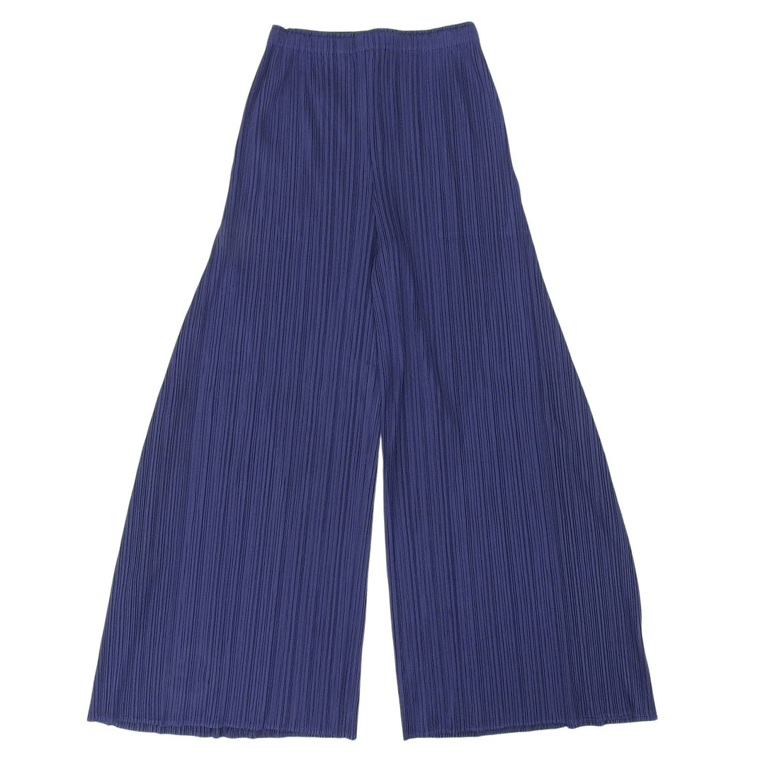 Excellent PLEATS PLEASE Wide pants Pleated Navy polyester Women 3 PP71-JF146