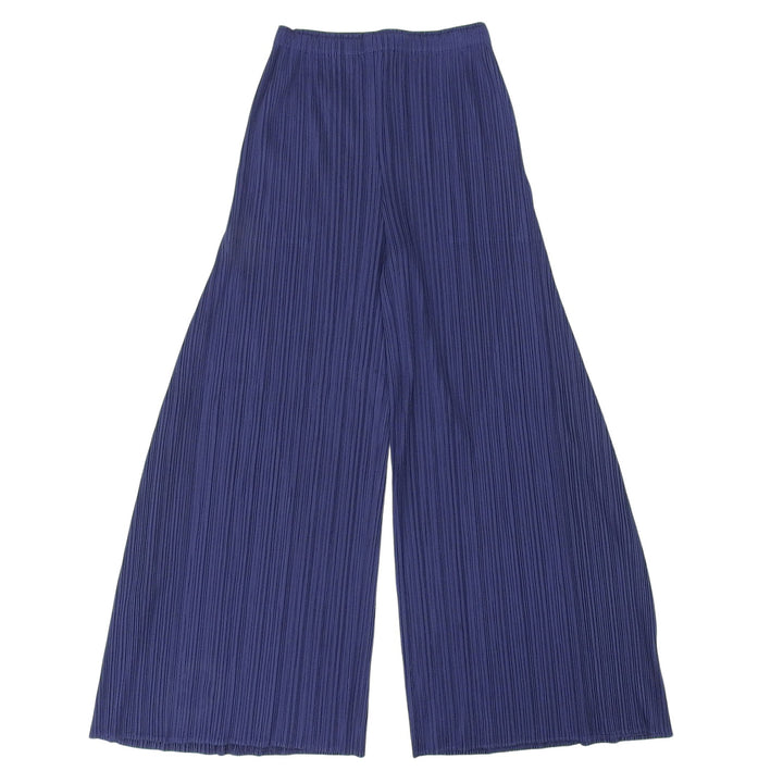 Excellent PLEATS PLEASE Wide pants Pleated Navy polyester Women 3 PP71-JF146