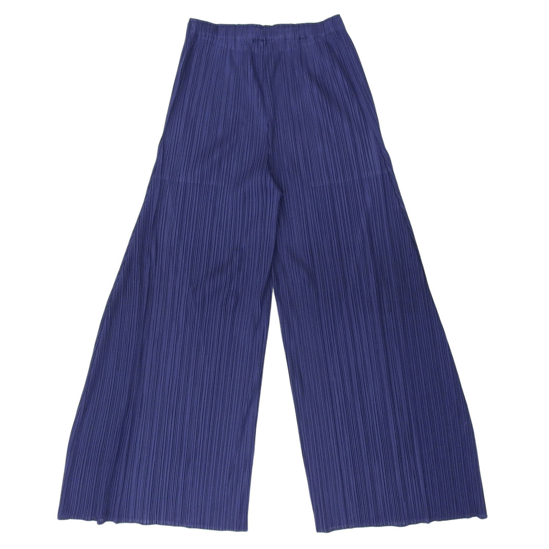 Excellent PLEATS PLEASE Wide pants Pleated Navy polyester Women 3 PP71-JF146
