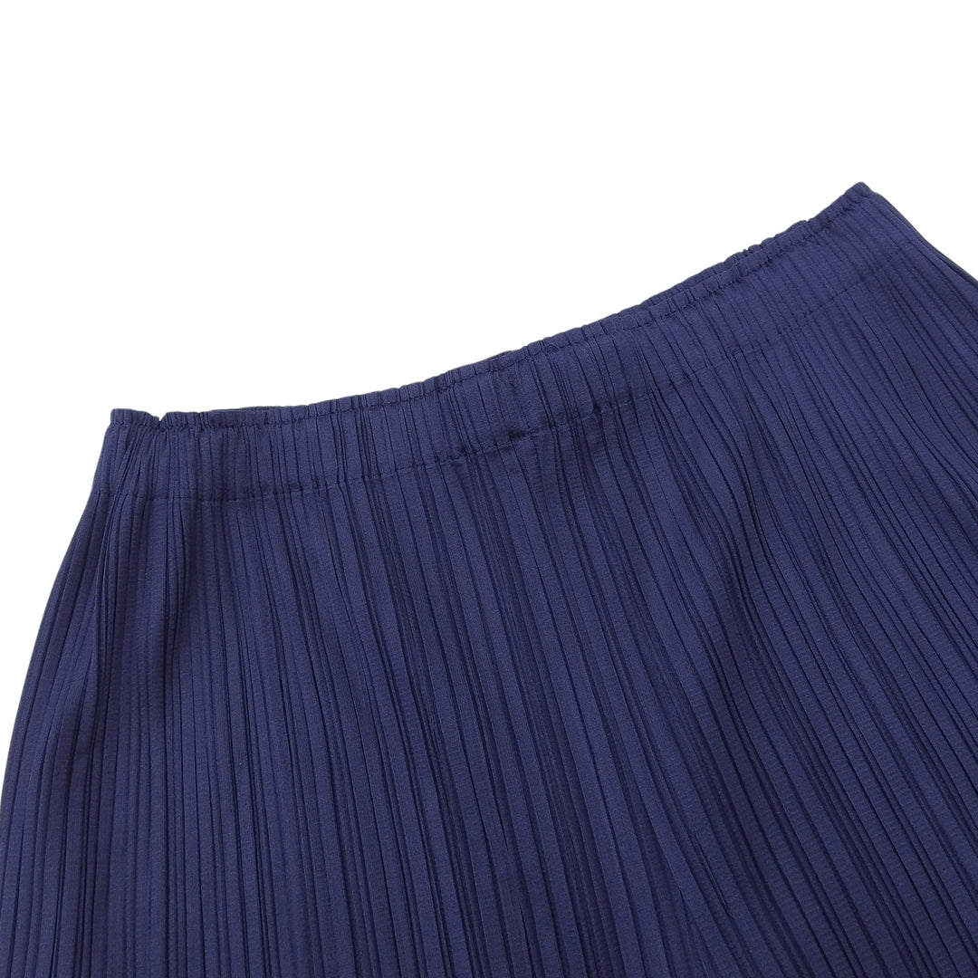 Excellent PLEATS PLEASE Wide pants Pleated Navy polyester Women 3 PP71-JF146