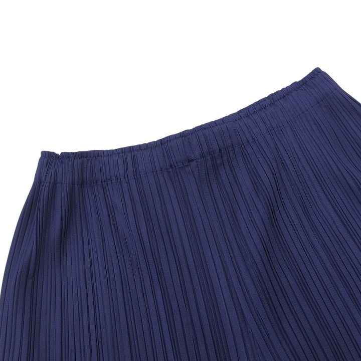 Excellent PLEATS PLEASE Wide pants Pleated Navy polyester Women 3 PP71-JF146