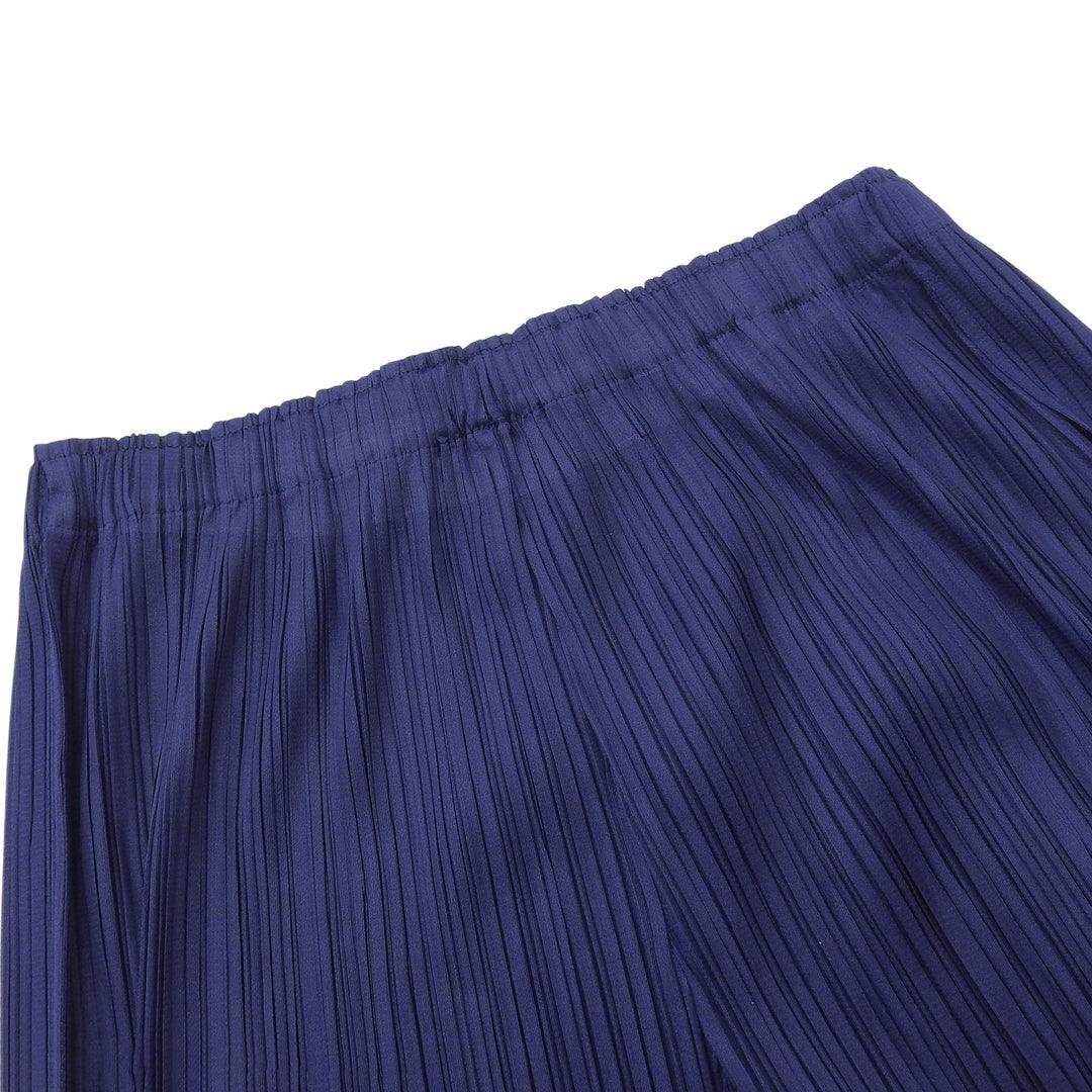 Excellent PLEATS PLEASE Wide pants Pleated Navy polyester Women 3 PP71-JF146