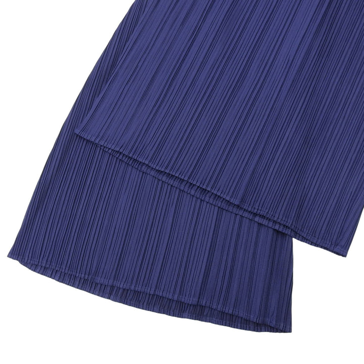 Excellent PLEATS PLEASE Wide pants Pleated Navy polyester Women 3 PP71-JF146