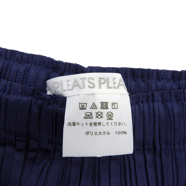 Excellent PLEATS PLEASE Wide pants Pleated Navy polyester Women 3 PP71-JF146