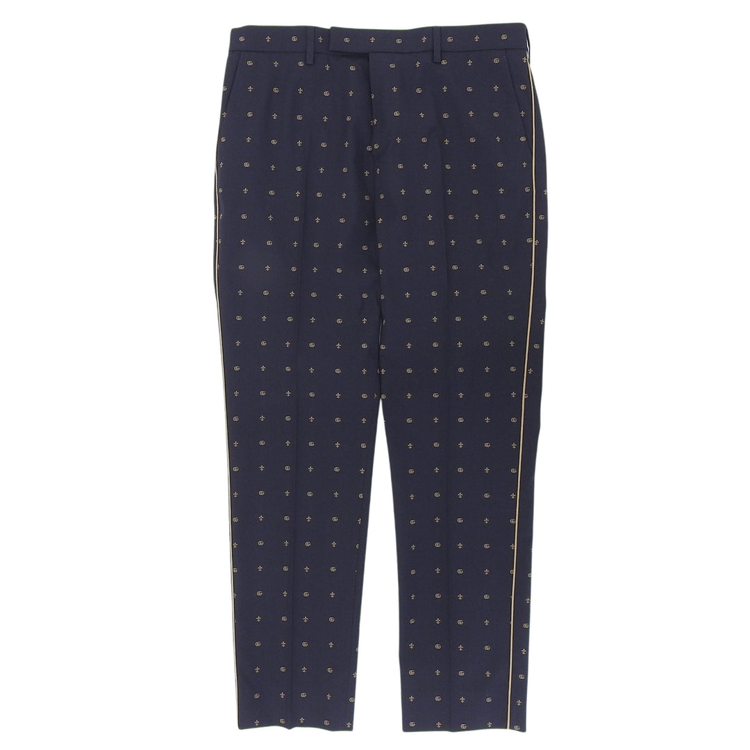 Pristine GUCCI slacks GG Marmont Navy wool mens 50 722523