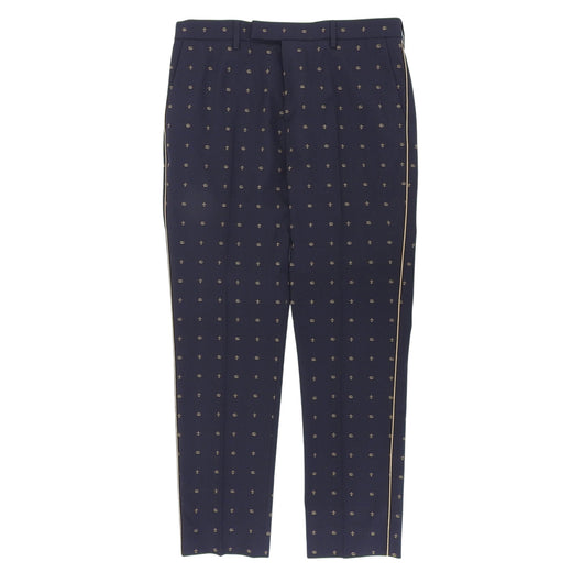 Pristine GUCCI slacks GG Marmont Navy wool mens 50 722523
