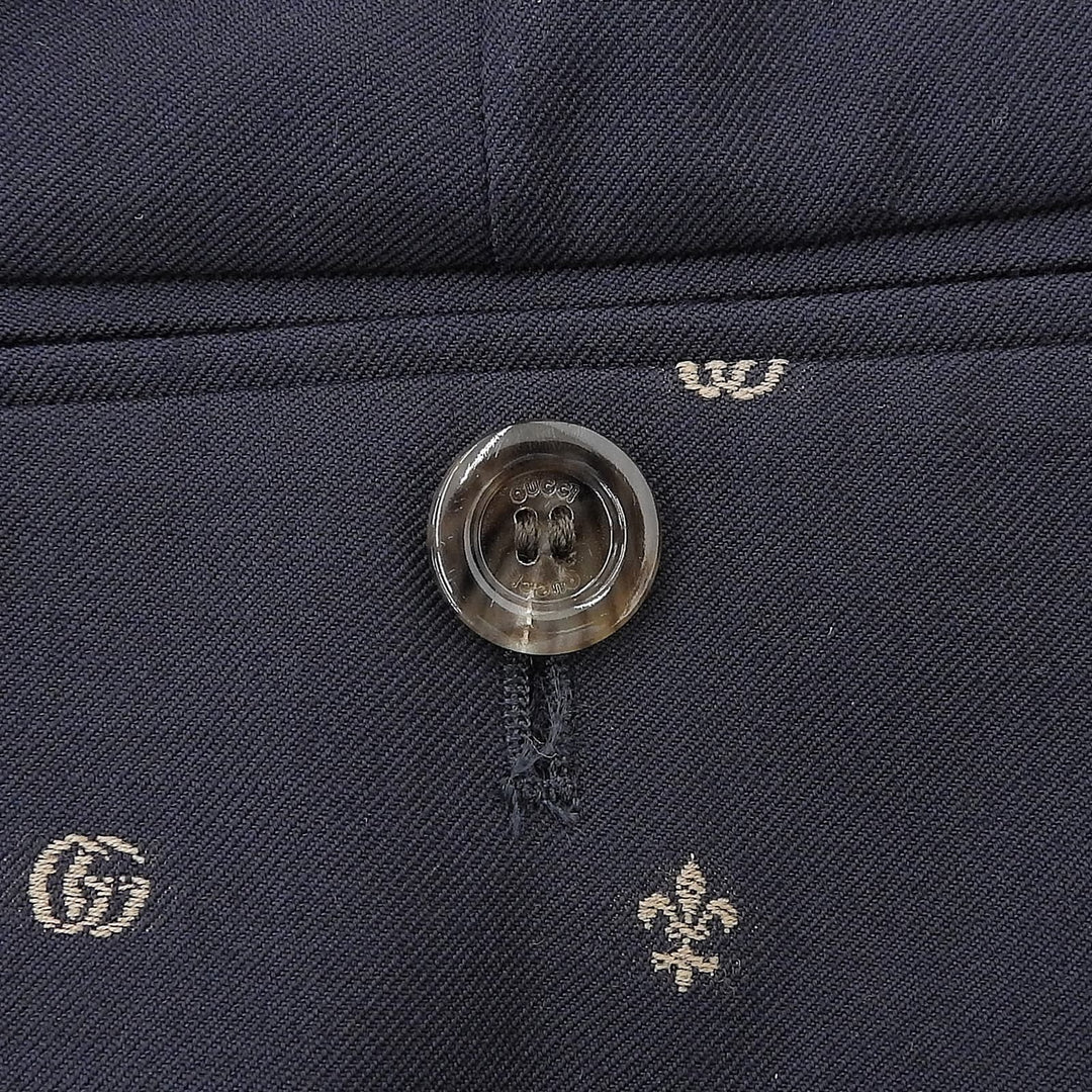 Pristine GUCCI slacks GG Marmont Navy wool mens 50 722523