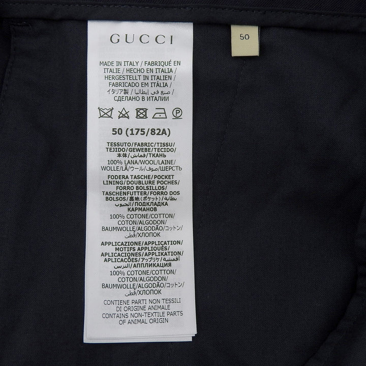 Pristine GUCCI slacks GG Marmont Navy wool mens 50 722523