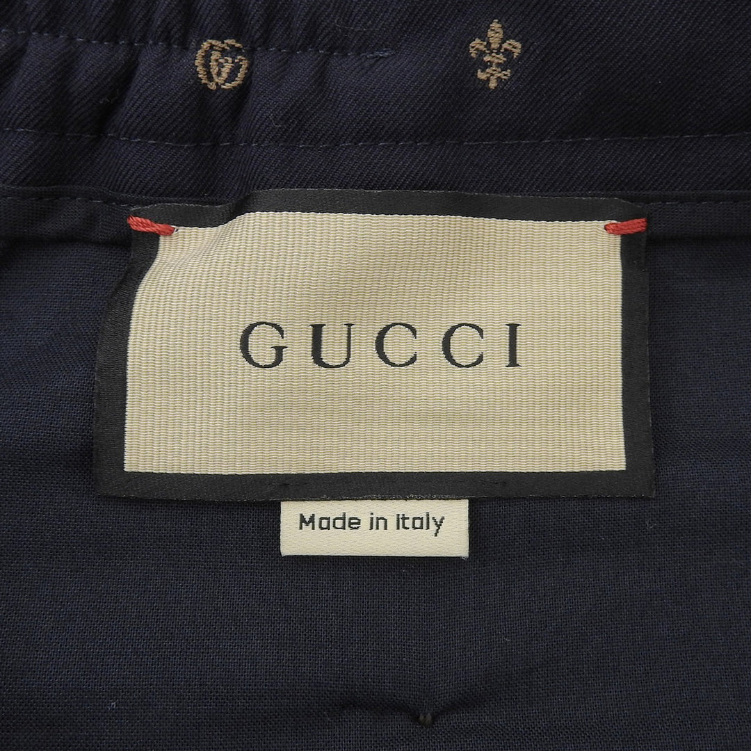 Pristine GUCCI slacks GG Marmont Navy wool mens 50 722523