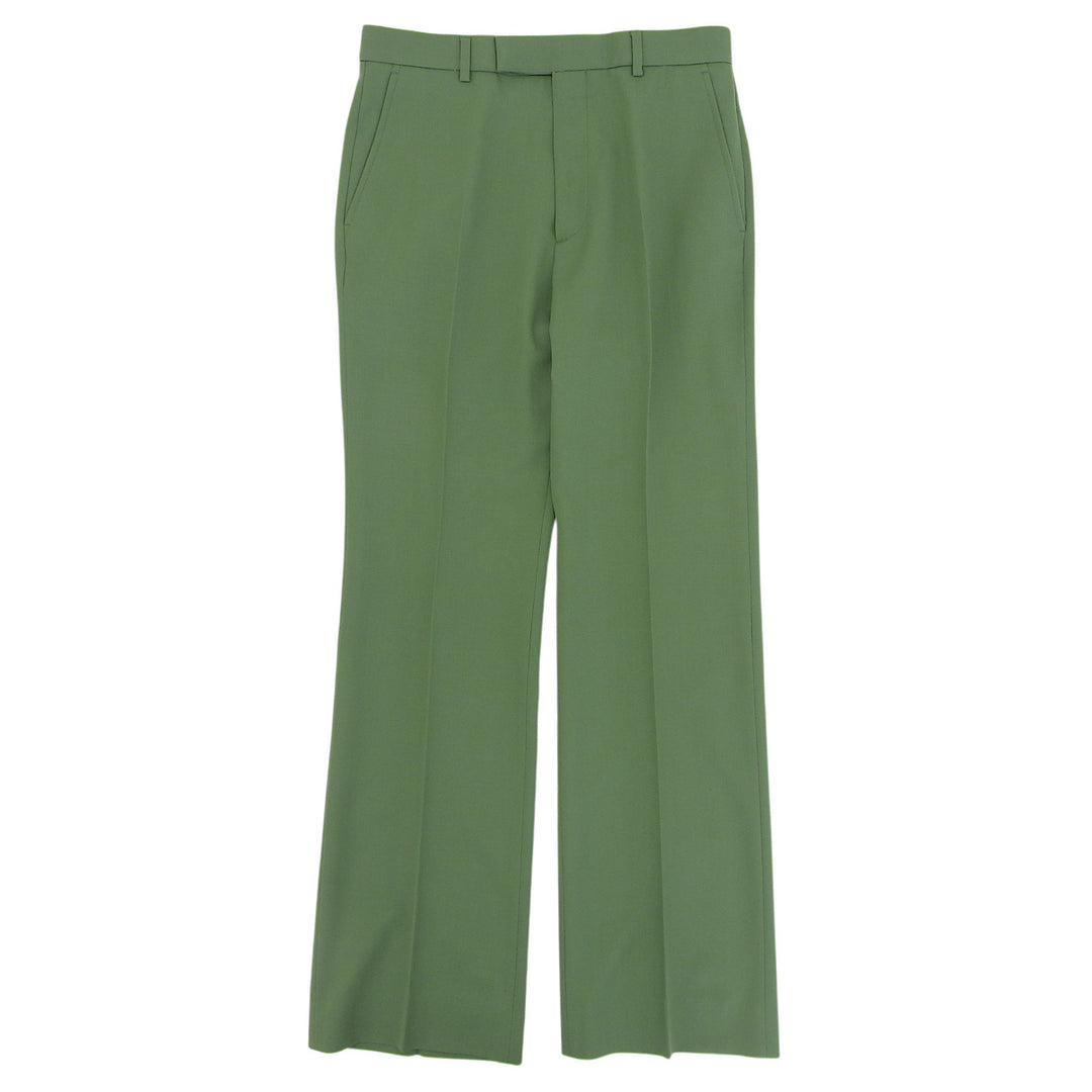 Pristine GUCCI slacks Center-creased trousers green wool mens 46 672087