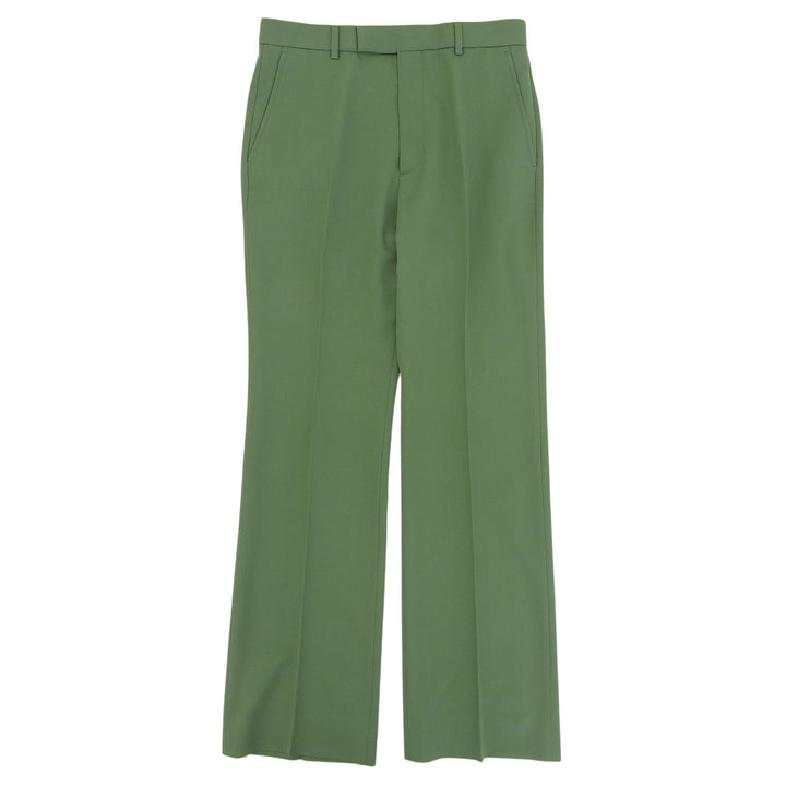 Pristine GUCCI slacks Center-creased trousers green wool mens 46 672087