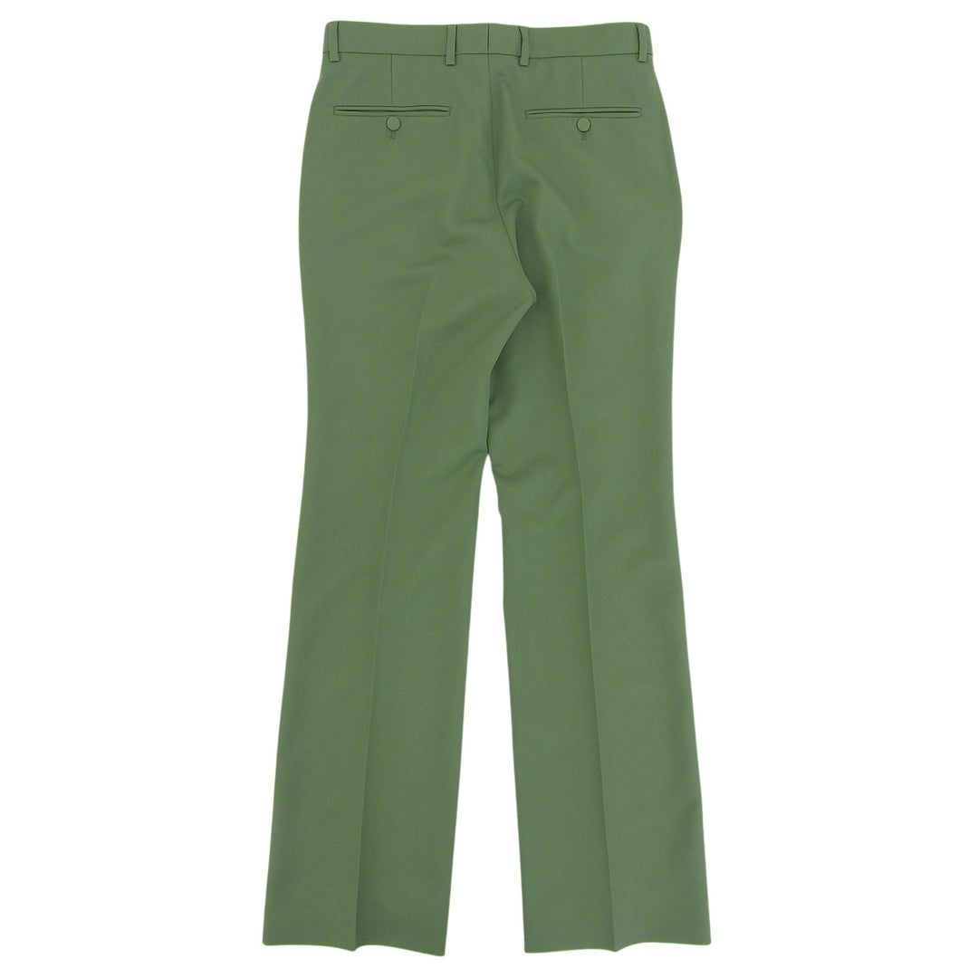 Pristine GUCCI slacks Center-creased trousers green wool mens 46 672087