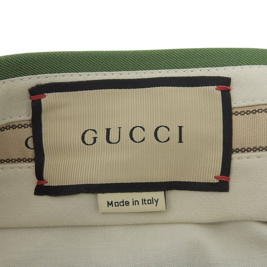 Pristine GUCCI slacks Center-creased trousers green wool mens 46 672087