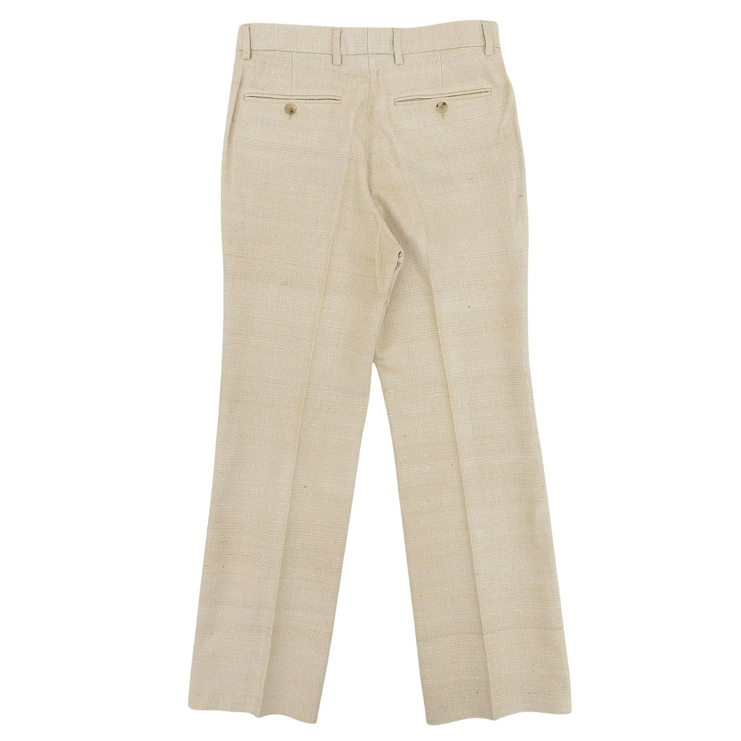 Pristine GUCCI slacks Center press light beige silk mens 46 672087