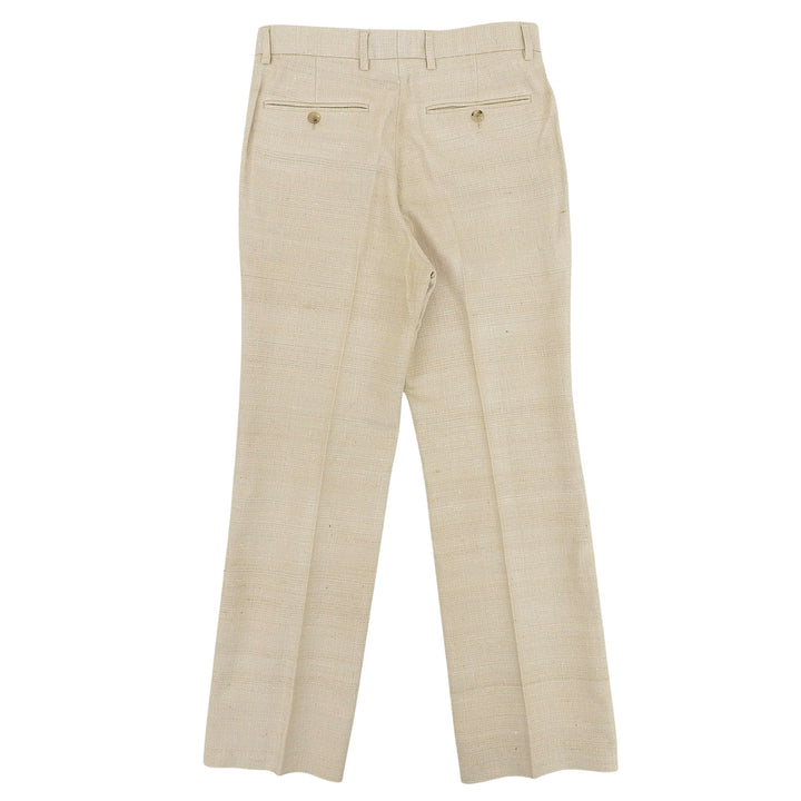 Pristine GUCCI slacks Center press light beige silk mens 46 672087