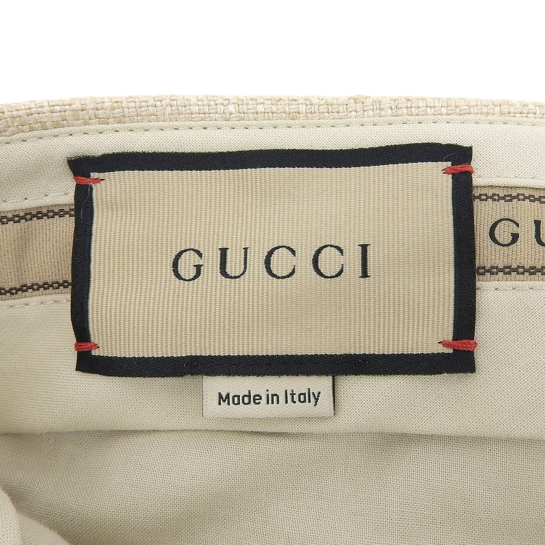 Pristine GUCCI slacks Center press light beige silk mens 46 672087
