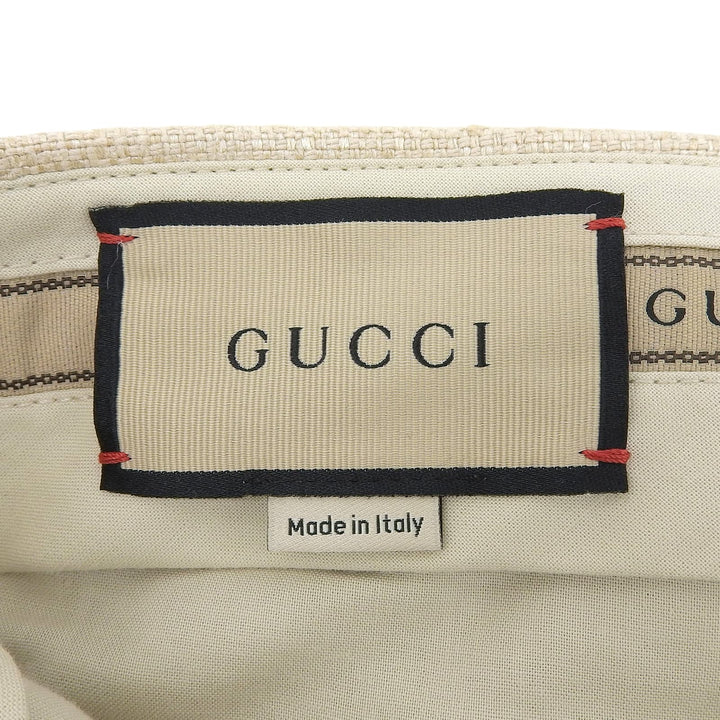 Pristine GUCCI slacks Center press light beige silk mens 46 672087