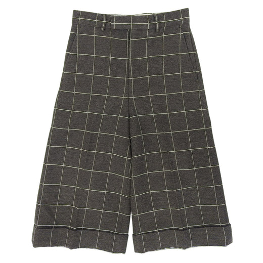 Pristine GUCCI Cropped pants Grid pattern Brown wool mens 44 710564