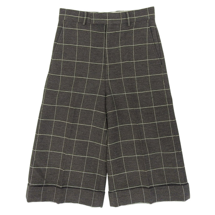 Pristine GUCCI Cropped pants Grid pattern Brown wool mens 44 710564