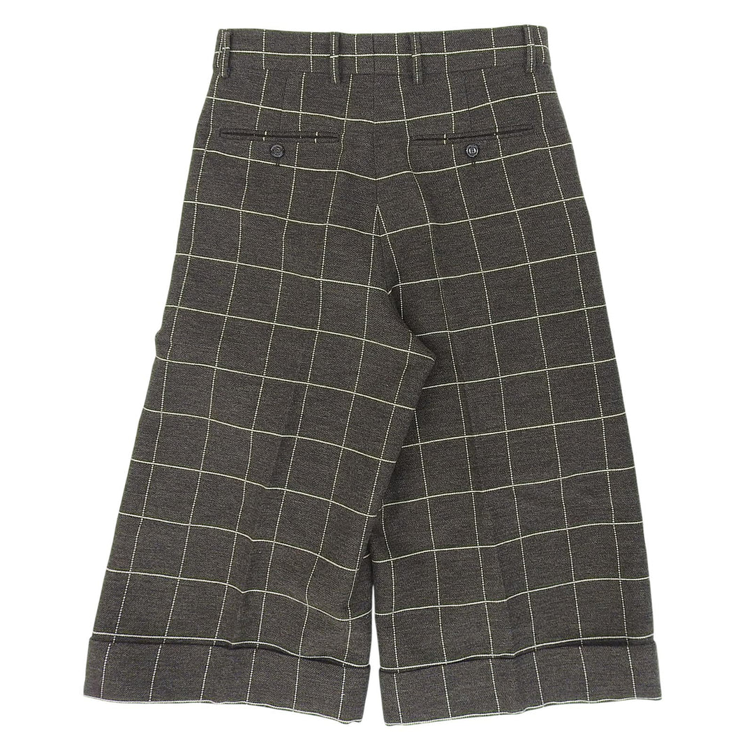 Pristine GUCCI Cropped pants Grid pattern Brown wool mens 44 710564