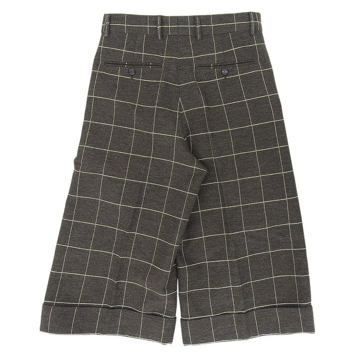 Pristine GUCCI Cropped pants Grid pattern Brown wool mens 44 710564
