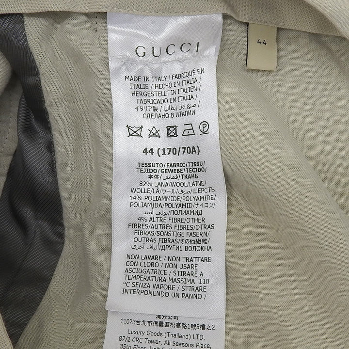 Pristine GUCCI Cropped pants Grid pattern Brown wool mens 44 710564