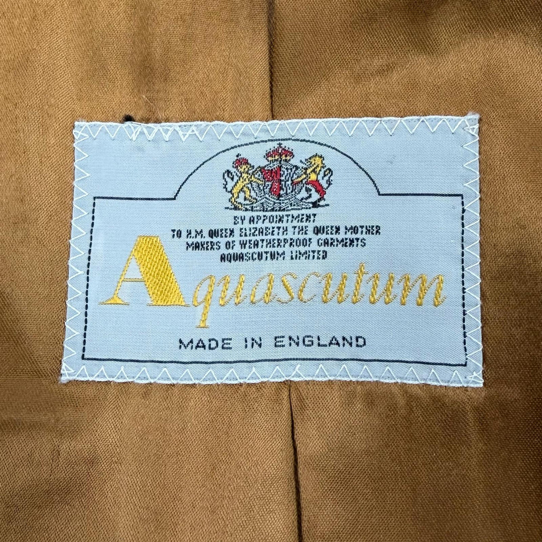 Great Aquascutum coat Figurine tailoring Brown Pure Cashmere mens
