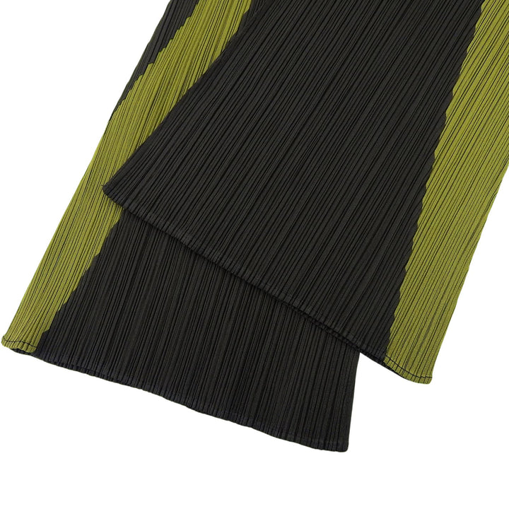 Excellent PLEATS PLEASE Pants Pleated green polyester Women 2 PP43-JF875