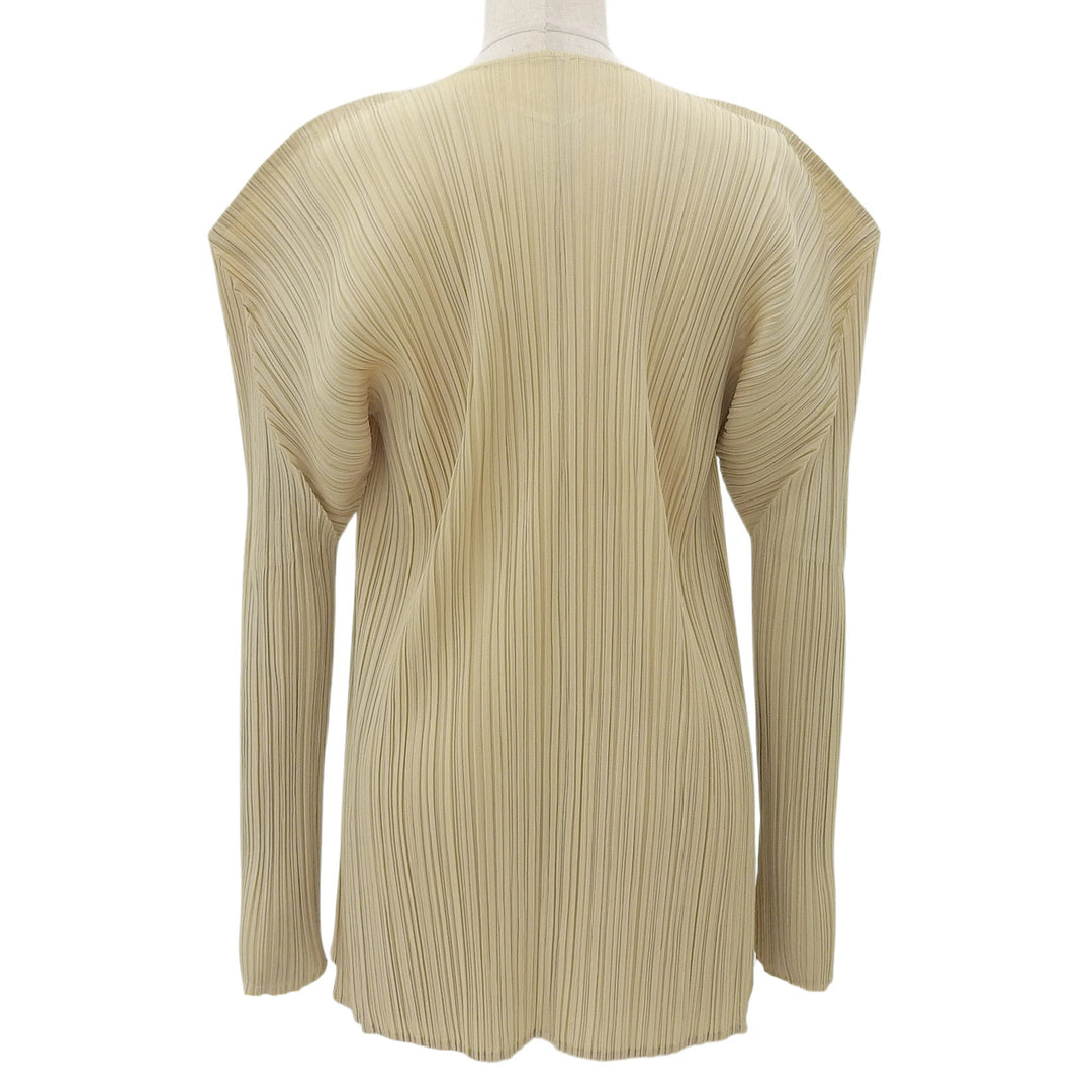 Excellent PLEATS PLEASE cardigan light beige polyester Women 3 PP05-JO001