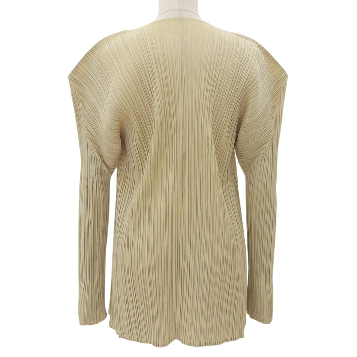 Excellent PLEATS PLEASE cardigan light beige polyester Women 3 PP05-JO001