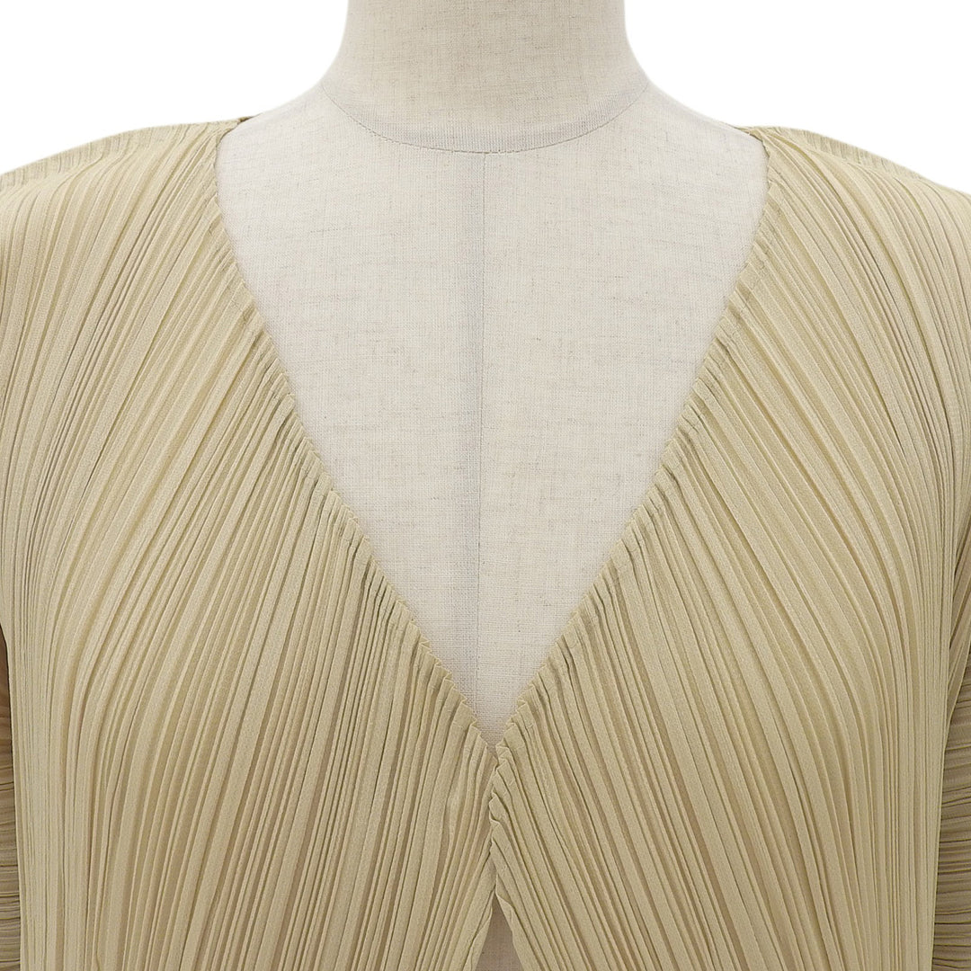 Excellent PLEATS PLEASE cardigan light beige polyester Women 3 PP05-JO001