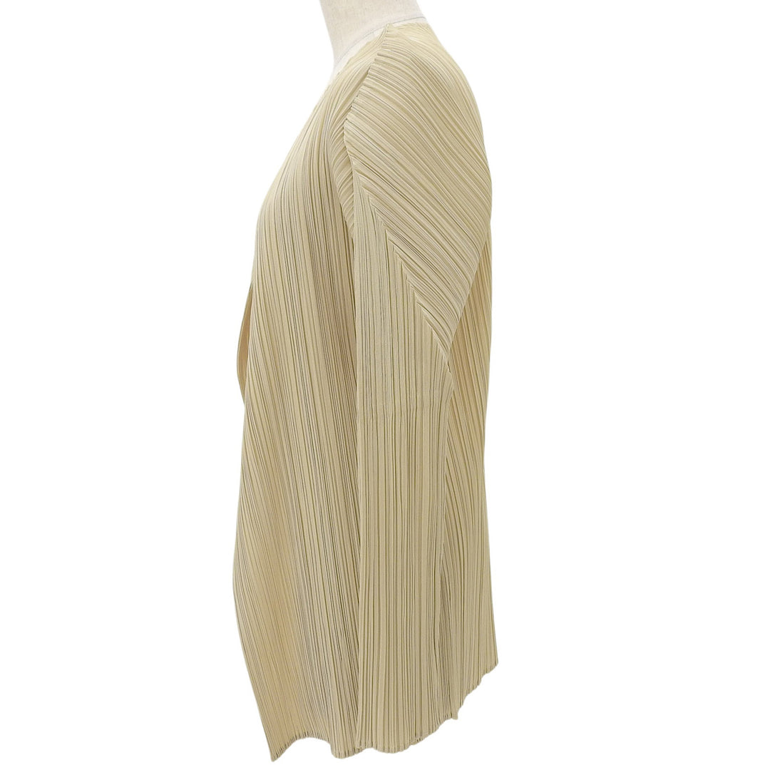 Excellent PLEATS PLEASE cardigan light beige polyester Women 3 PP05-JO001