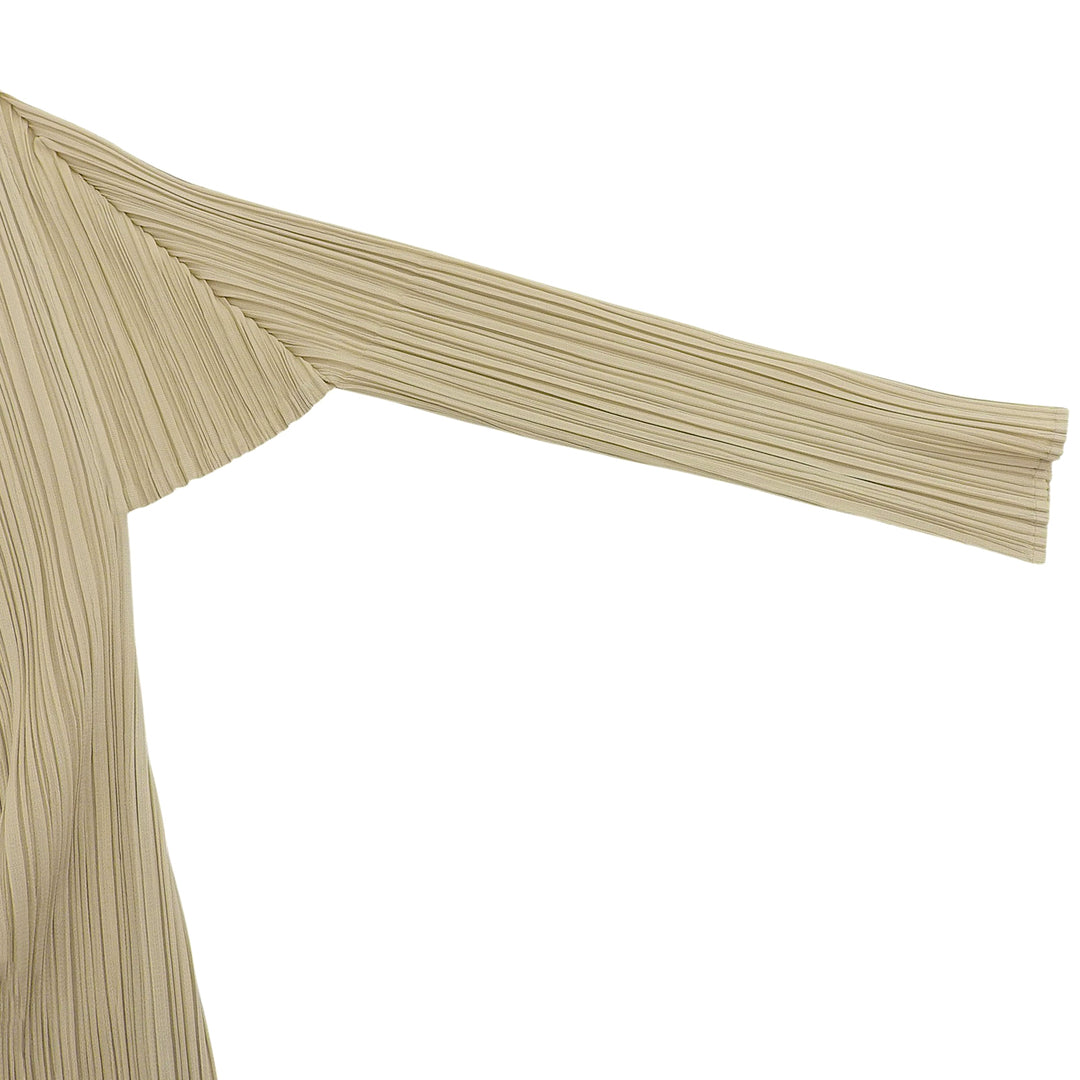 Excellent PLEATS PLEASE cardigan light beige polyester Women 3 PP05-JO001