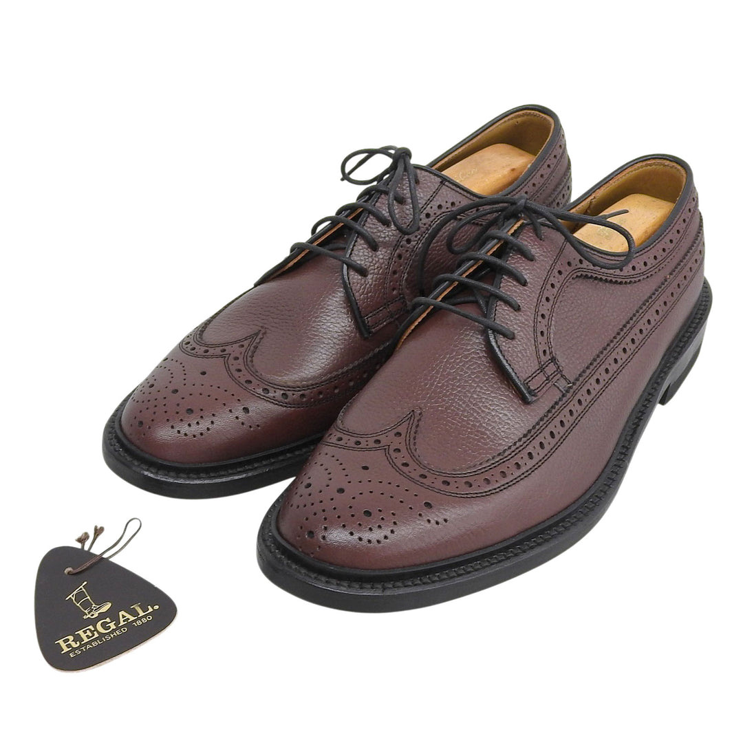 Pristine REGAL Leather shoes Wingtip Full Gloves Brown Grain leather mens 26cm