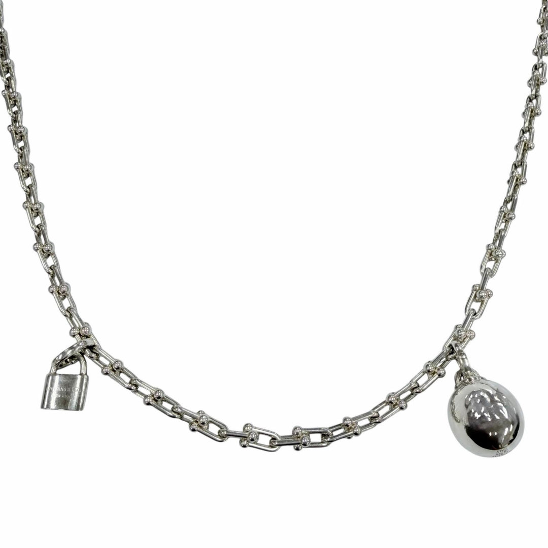 Great TIFFANY&Co. Necklace Hardware Small Link Wrap Silver SV925 Women