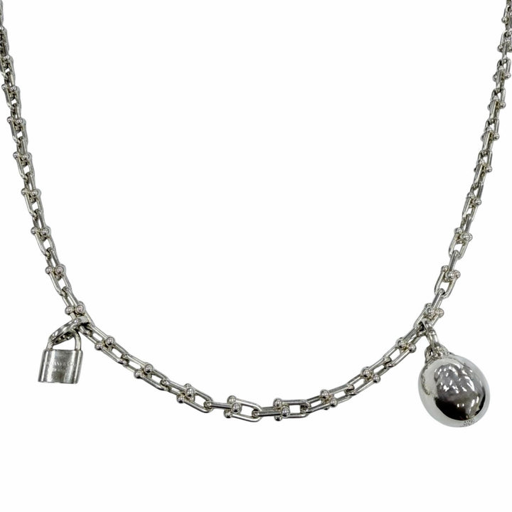 Great TIFFANY&Co. Necklace Hardware Small Link Wrap Silver SV925 Women