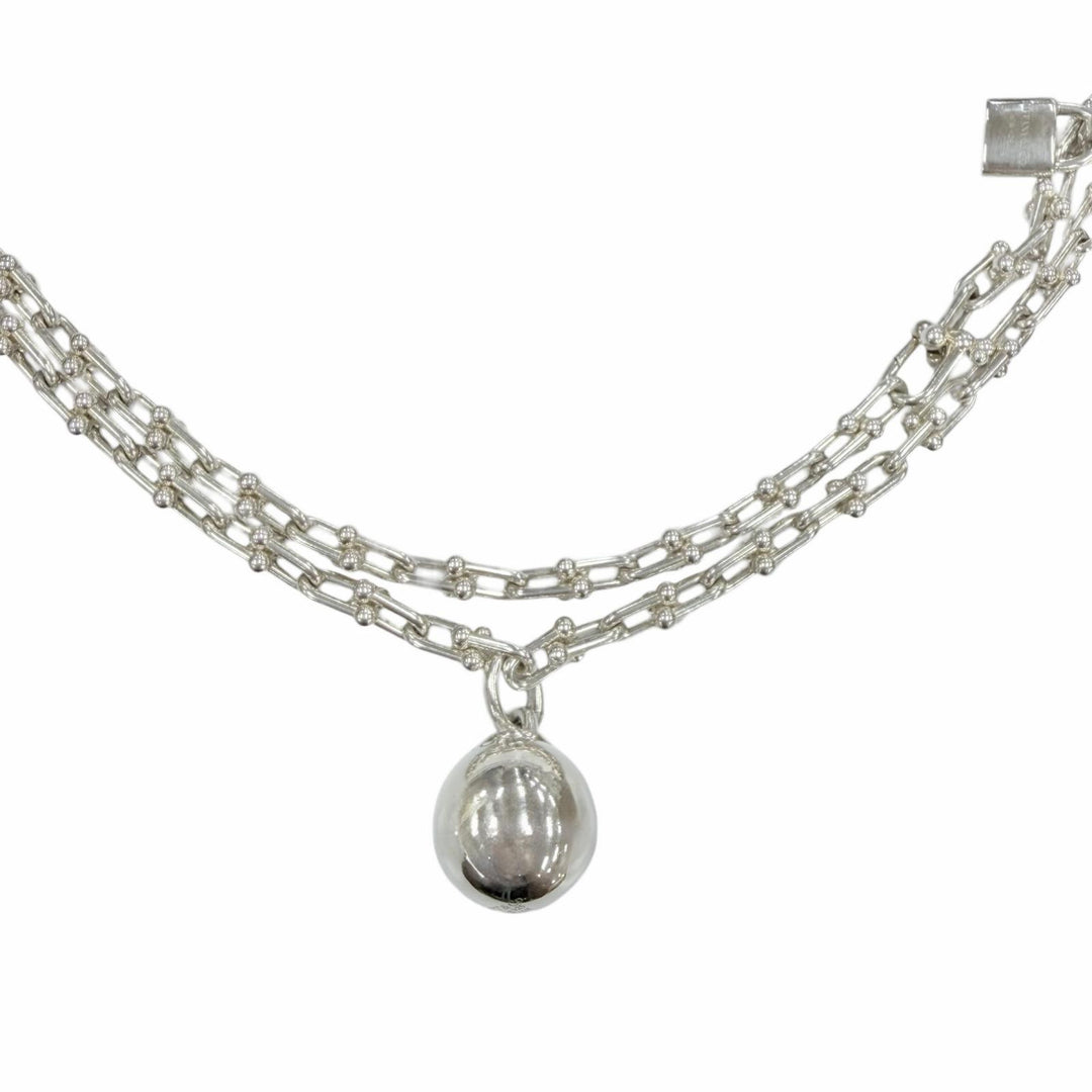 Great TIFFANY&Co. Necklace Hardware Small Link Wrap Silver SV925 Women