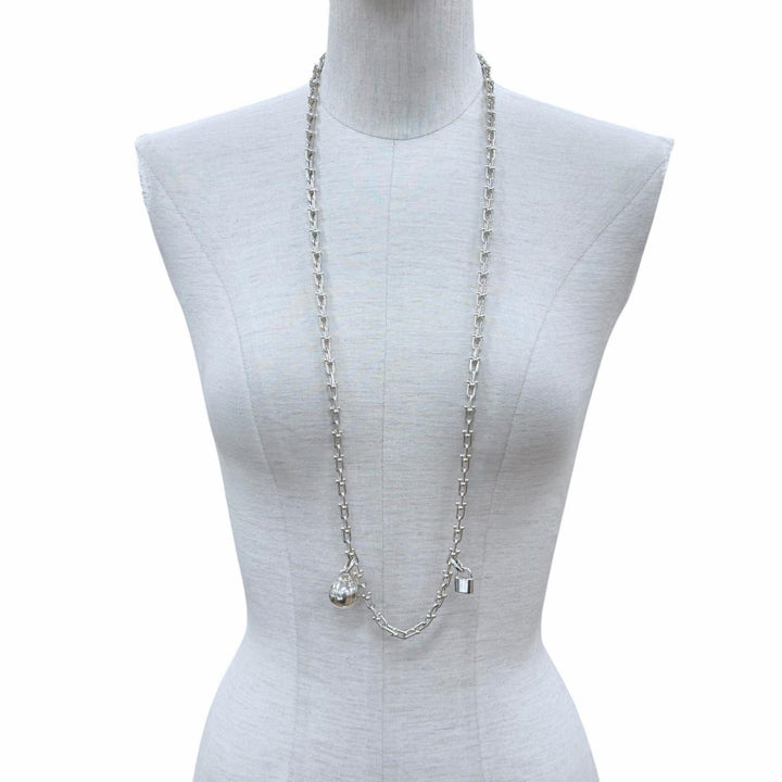 Great TIFFANY&Co. Necklace Hardware Small Link Wrap Silver SV925 Women