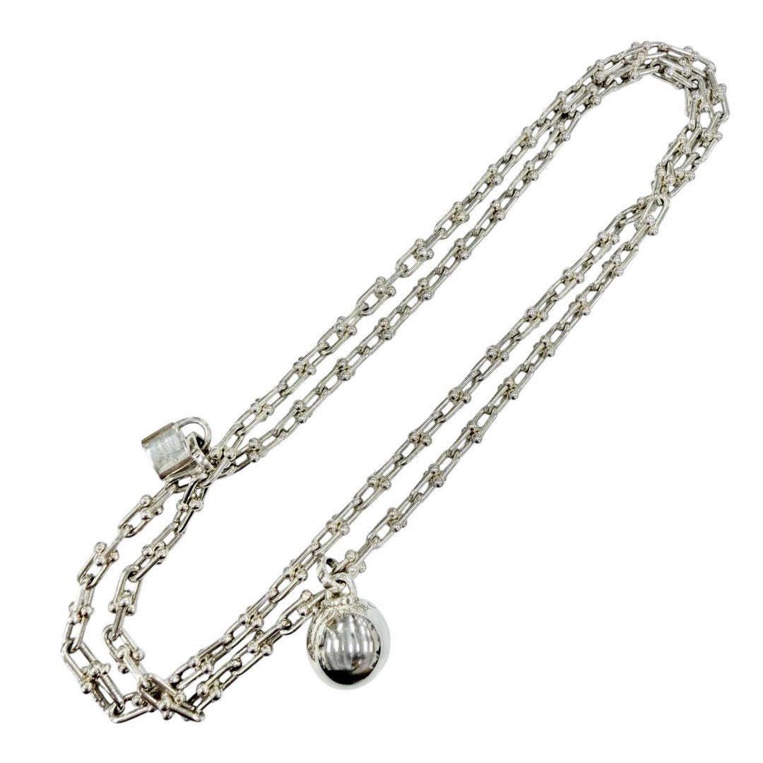 Great TIFFANY&Co. Necklace Hardware Small Link Wrap Silver SV925 Women