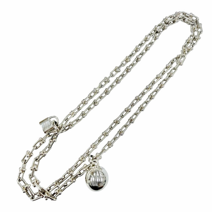 Great TIFFANY&Co. Necklace Hardware Small Link Wrap Silver SV925 Women