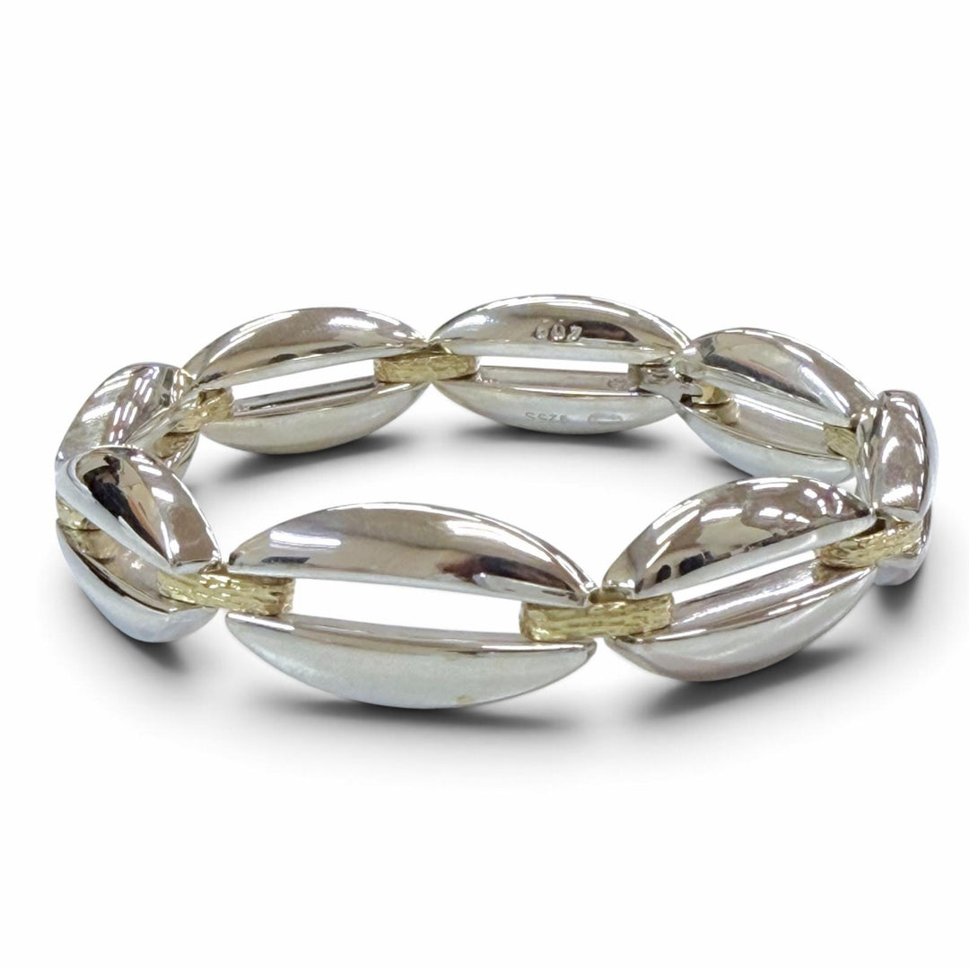 Excellent Georg Jensen bracelet Link 409 Combo Silver 925 mens