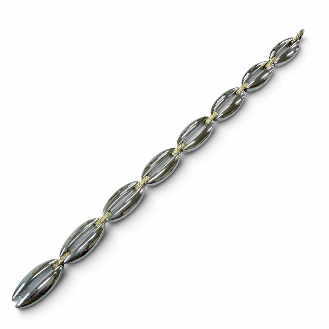 Excellent Georg Jensen bracelet Link 409 Combo Silver 925 mens