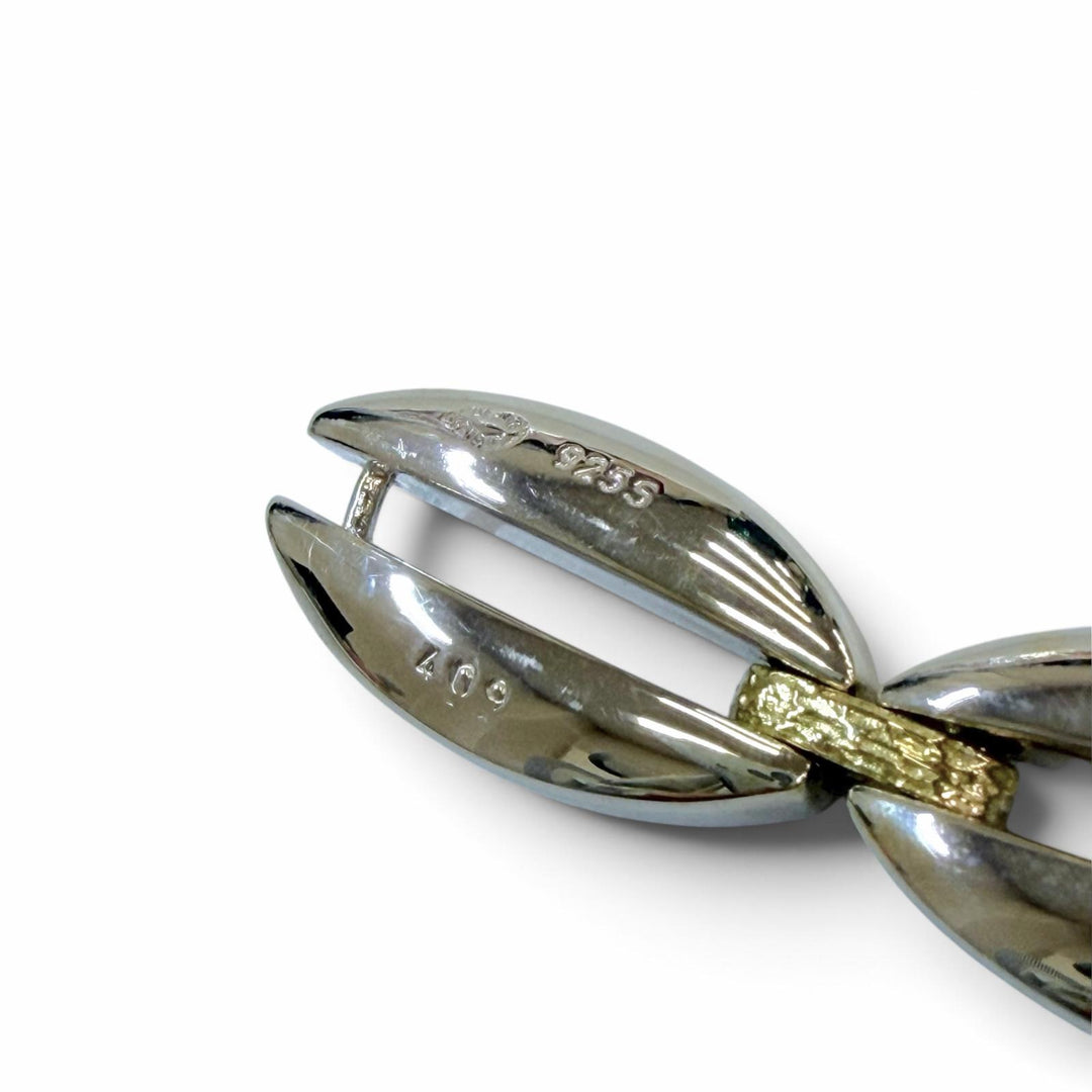 Excellent Georg Jensen bracelet Link 409 Combo Silver 925 mens