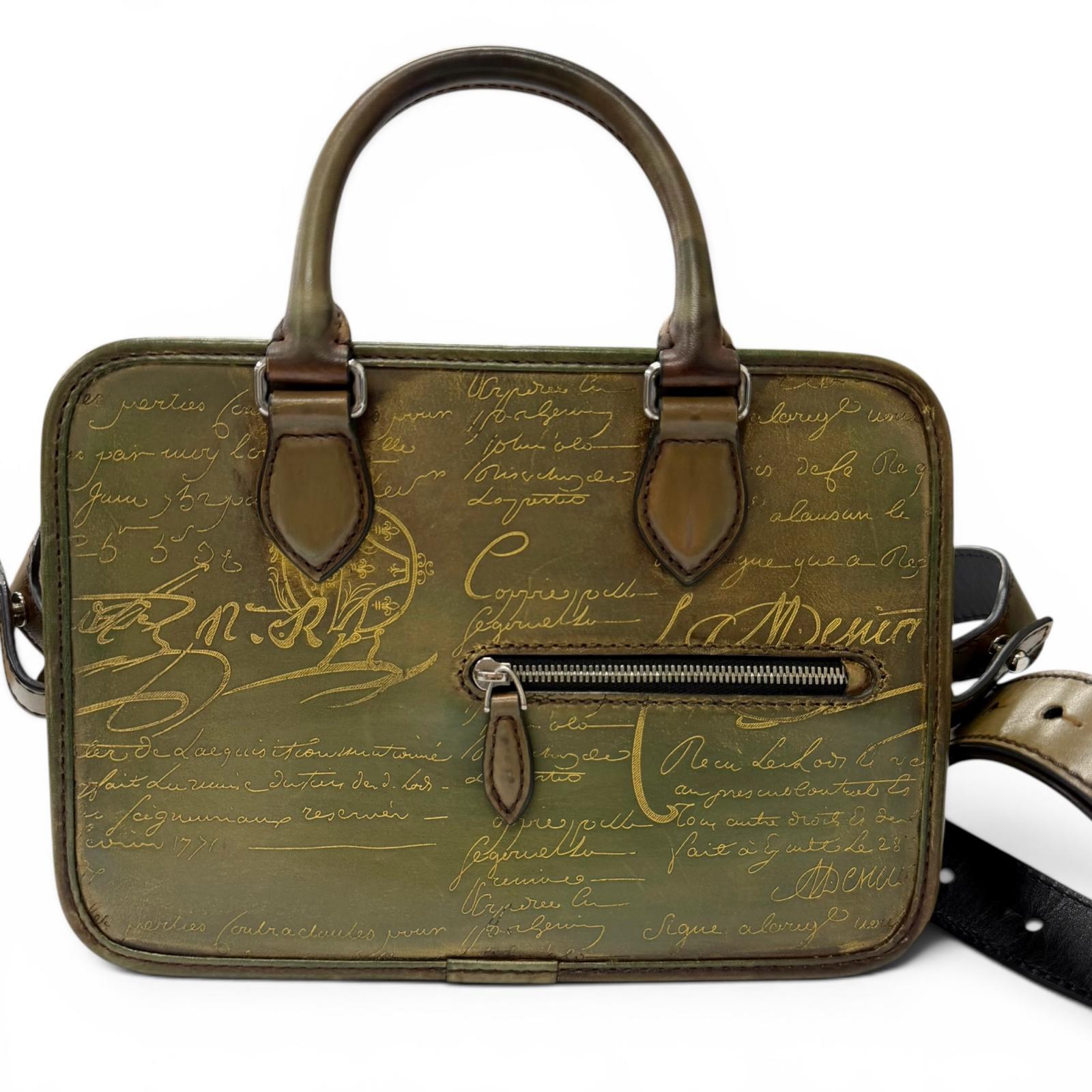 Great BERLUTI Shoulder Bag Anjoul Gulliver Scritto Calligraphy