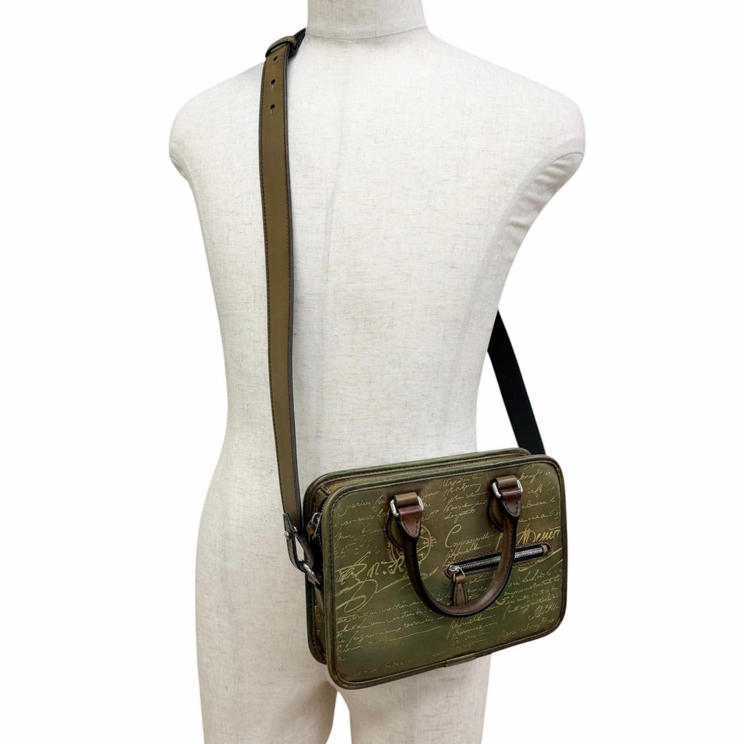 Great BERLUTI Shoulder Bag Anjoul Gulliver Scritto Calligraphy 2WAY